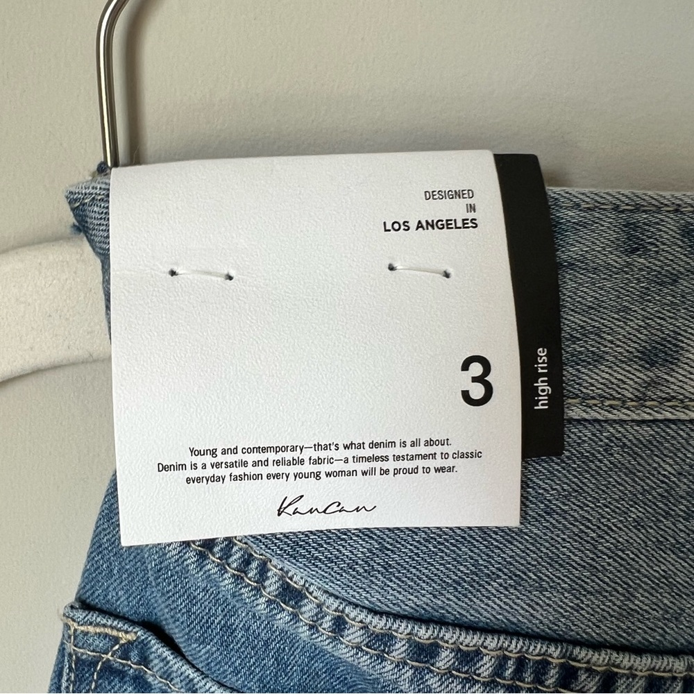 NEW Kancan High Rise Distressed Denim Shorts size 3 - Picture 3 of 4